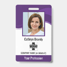 Personeel, foto, streepjescode en Logo Badge