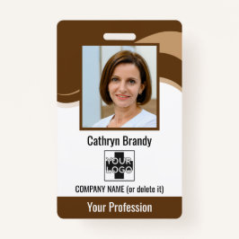 Personeel, foto, streepjescode en Logo Badge