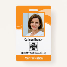 Personeel, foto, streepjescode en Logo Badge