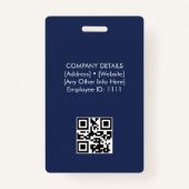 Personeel ID-badge – Foto, Logo en naam (Navy) Badge (Achterkant)
