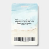 Personeel ID-badge met foto, barcode, Logo en naam Badge (Achterkant)