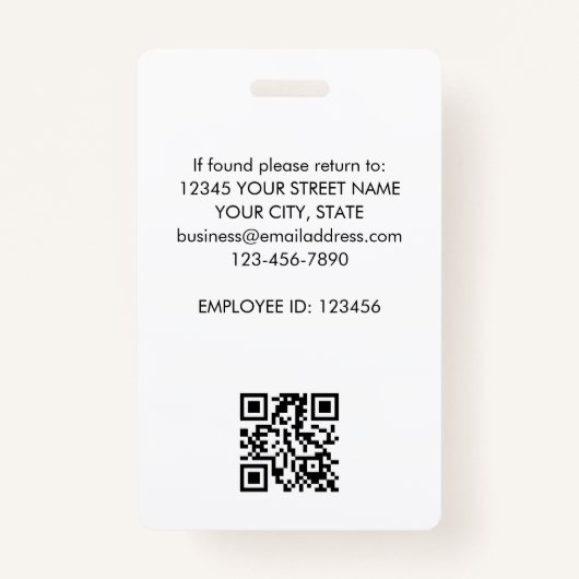 Personeel ID Naam Logo Green Gold Gradient Badge (Achterkant)