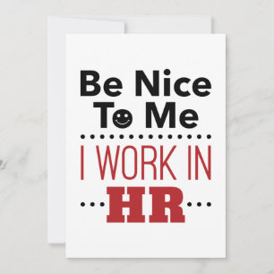 Personeel is aardig voor mij, ik werk in HR Feestdagenkaart