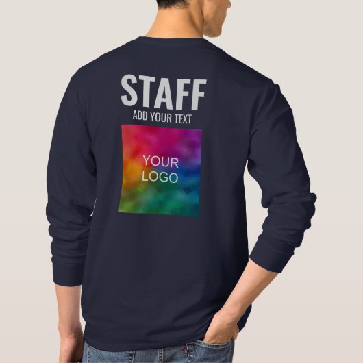 Personeel lid voor- en achterontwerp Mannen lange  T-shirt (Achterkant)