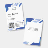 Personeel Logo en QR-code van bedrijf Badge (Voor- en achterkant)