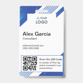 Personeel Logo en QR-code van bedrijf Badge (Voorkant)