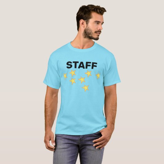 PERSONEEL met sterren Unisex t-shirt (Voorkant volledig)