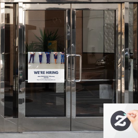 Personeel nu professioneel inhuren aanpassen raamsticker (Kantoordeur)