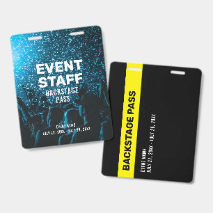 Personeel op evenementen Backstage Pas Foto Achter Badge