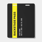 Personeel op evenementen Backstage Pas Foto Achter Badge (Achterkant)