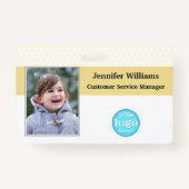 Personeel op maat Foto Naam Logo Barcode ID Badge (Voorkant)