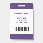 Personeel Paarse medische medewerker Badge (Achterkant)