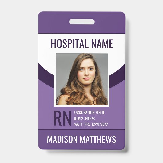 Personeel Paarse medische medewerker Badge (Voorkant)