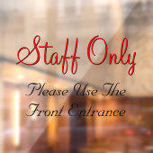 "Personeel slechts" "Gelieve te gebruiken de Voors Raamsticker (Vel 2)