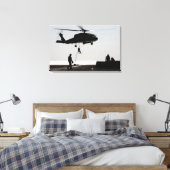Personeel snel-touw uit een SH-60F Canvas Afdruk (Insitu (Slaapkamer))