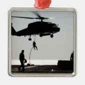 Personeel snel-touw uit een SH-60F Metalen Ornament (Voorkant)