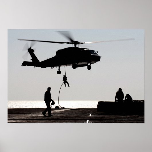 Personeel snel-touw uit een SH-60F Poster (Voorkant)