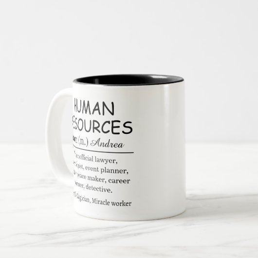 Personeel Tweekleurige Koffiemok (Voorkant links)