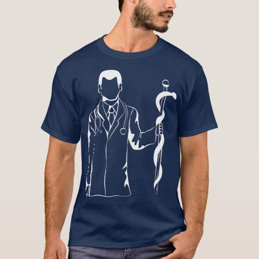 Personeel van Asclepius Medicine Medical Student A T-shirt (Voorkant)