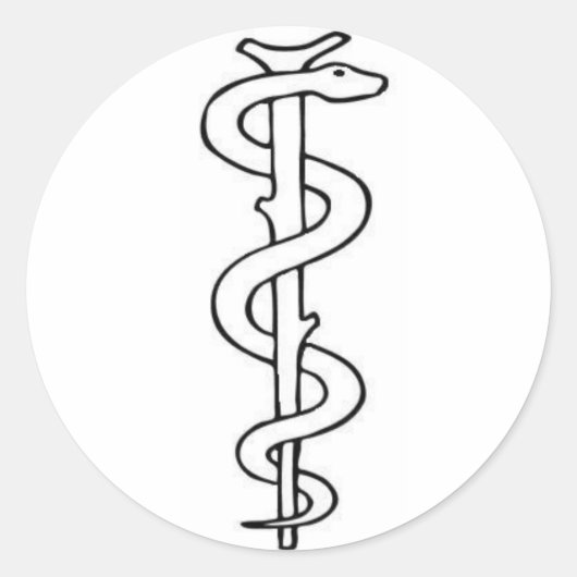 Personeel van Asclepius Ronde Sticker (Voorkant)