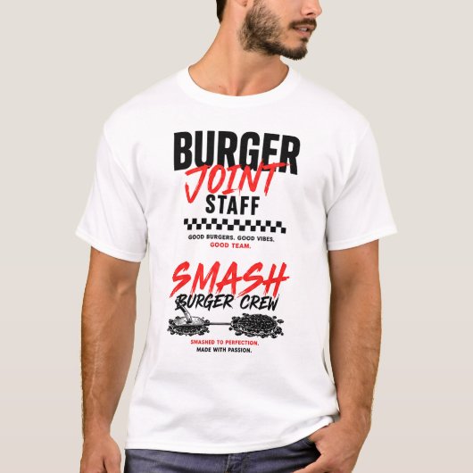 🍔 Personeel van Burger Joint Creatief Restaurant T-shirt (Voorkant)