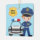 Personeel van de politie en Kind van de patrouille Keramisch Ornament (Links)