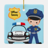 Personeel van de politie en Kind van de patrouille Keramisch Ornament (Achterkant)