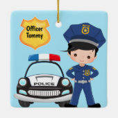 Personeel van de politie en Kind van de patrouille Keramisch Ornament (Achterkant)