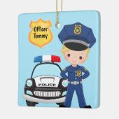 Personeel van de politie en Kind van de patrouille Keramisch Ornament (Links)