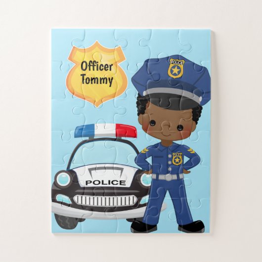 Personeel van de politie en Kind van de patrouille Legpuzzel (Verticaal)