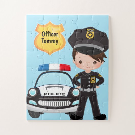 Personeel van de politie en Kind van de patrouille Legpuzzel (Verticaal)