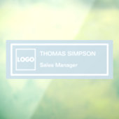 Personeel van Dusty Blue Corporate Logo Company Raamsticker (Vel 3)