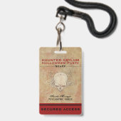Personeel van het spookachtige asiel Halloween-fee Badge (Voorzijde met lanyard)