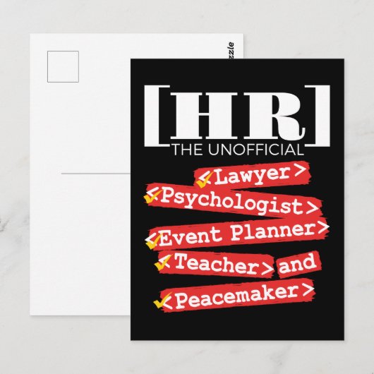 Personeel van HR - Unofficieel Briefkaart (Voorkant / Achterkant)
