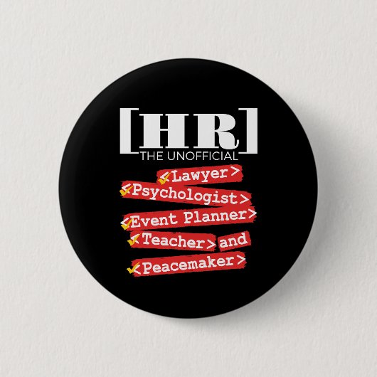 Personeel van HR - Unofficieel Ronde Button 5,7 Cm (Voorkant)