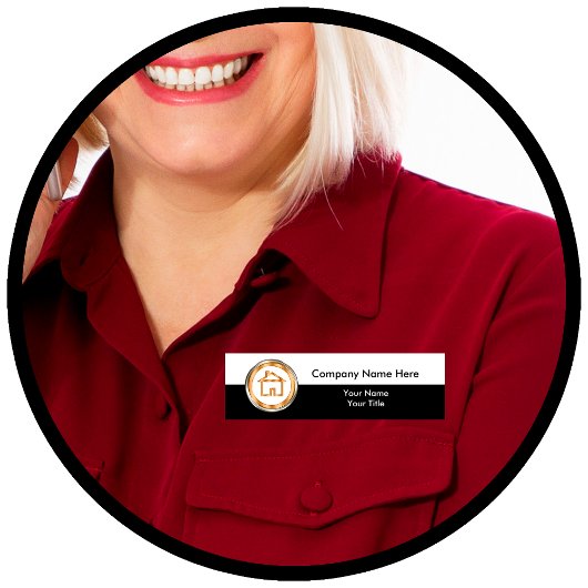 Personeel van makelaarskantoor naambadge