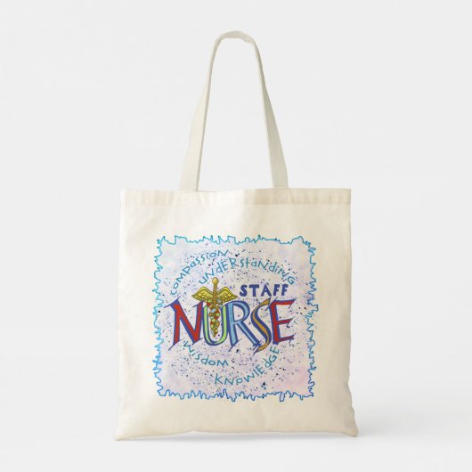 Personeel verpleegster Motto Tote Bag (Achterkant)