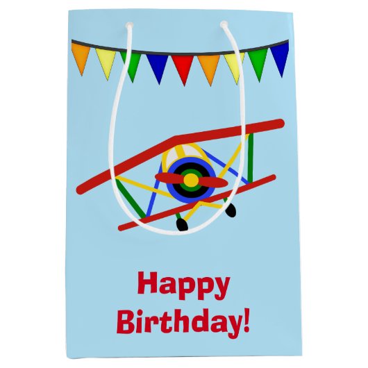 Personeel vliegtuig medium cadeauzakje (Voorkant)