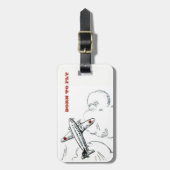 Personeel vliegtuig voor reizen bagagelabel (Voorkant verticaal)