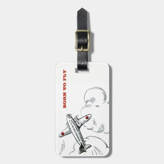 Personeel vliegtuig voor reizen bagagelabel (Voorkant verticaal)