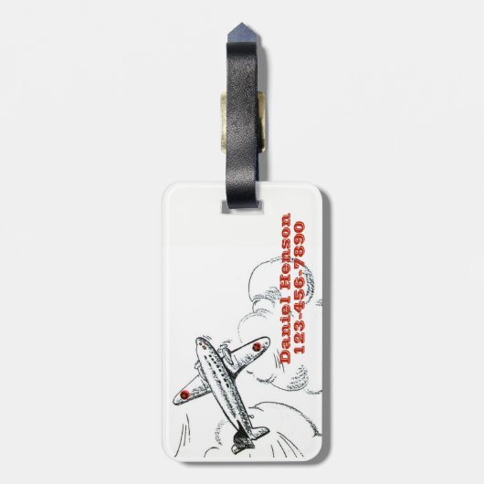 Personeel vliegtuig voor reizen bagagelabel (Achterkant verticaal)