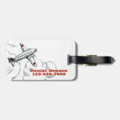 Personeel vliegtuig voor reizen bagagelabel (Achterkant horizontaal)