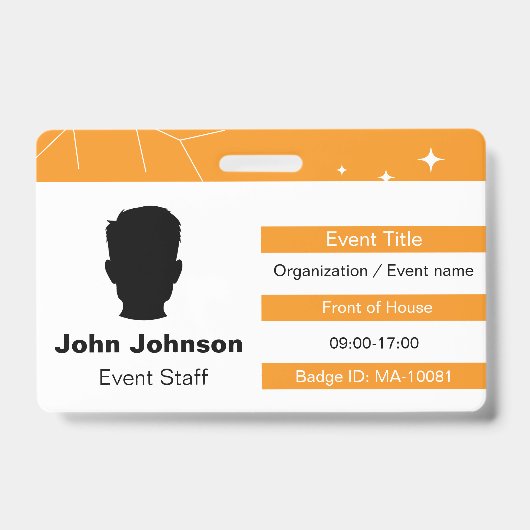Personeel voor evenementen badge (Voorzijde)