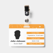 Personeel voor evenementen badge (Voorzijde met clip)