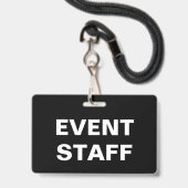 Personeel voor zakelijke evenementen badge (Voorzijde met lanyard)