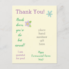 Personeel waardering week hand sanitizer cadeaubon informatiekaartje