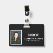Personeels-ID aangepaste QR-code met uw bedrijfslo Badge (Voorzijde met clip)