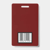 Personeels-ID-badge bordeauxrode verticale ontwerp Badge (Achterkant)