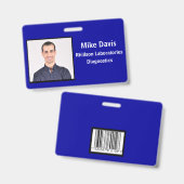 Personeels-ID-badge Koninklijkblauwe horizontale o Badge (Voor- en achterkant)