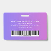 Personeels-ID-badge met foto, barcode, logo en naa Badge (Achterkant)